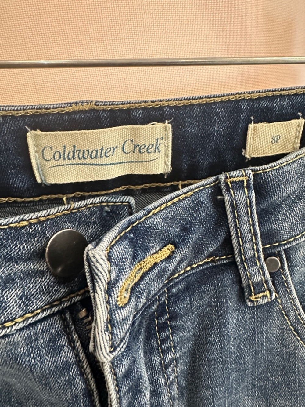 Coldwater Creek Women's Distressed Cropped Embroidered Hem Jeans - Blue - Picture 2 of 5